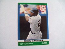 DEION SANDERS 1991 SCORE RISING STAR #6 NEW YORK YANKEES MLB BASEBALL