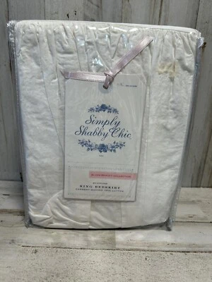 Rachel Ashwell Simply Shabby Chic White Ruffled KING Bedskirt BLUSH BEAUTY NEW - Image 1 of 4