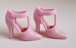 Barbie Doll shoes soft pink heels strappy plastic vintage pointed toe 90s - Picture 1 of 11