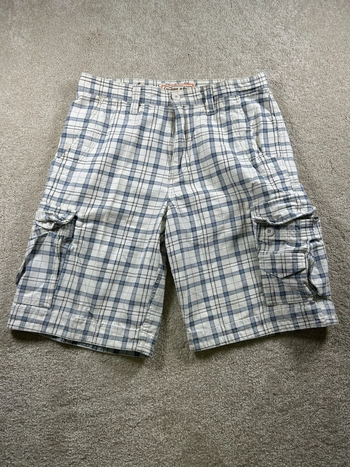 Pantalones Cortos Carga Urban Pipeline Up 32 Algodón Pesados Grunge Caminata Gorpcore Azul Cuadros Foto 1 de 4