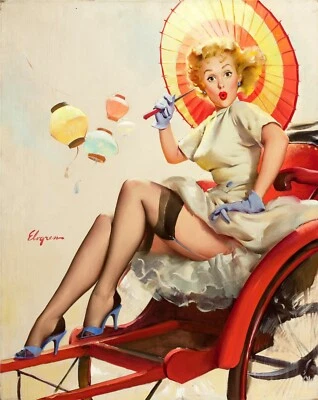 NEW Gil Elvgren Vintage Model Pin Up Girl Poster Art Print Canvas Free Shipping - Image 1 of 3
