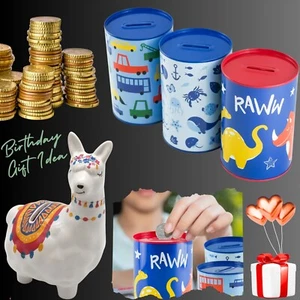 12cm Kids Money Box Money Saver Paw Patrol Disney Princes Coin Tin Xmas Gift - Picture 1 of 81