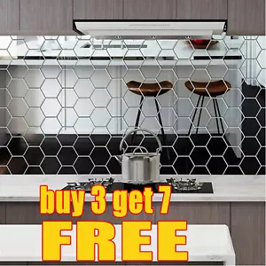 12X Glass Mirror Tiles Wall Sticker Self Adhesive Square Stick On Art Home Decor - Picture 1 of 12