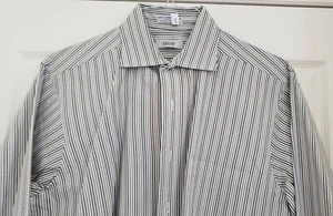 IZOD MEN'S LONG SLEEVES STRIPE EASY CARE BUTTON DOWN DRESS SHIRT SZ 16 32/33 - Picture 1 of 8