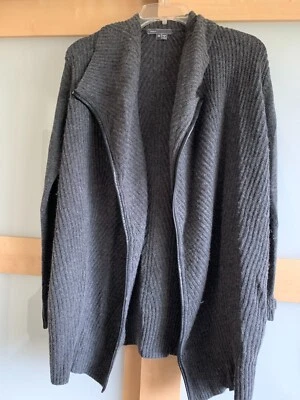 Vince. Cárdigan Suéter Borde Cuero Lana Cachemira Gris Talla XS $465 Foto 1 de 4