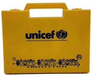 Unicef Block Puzzle in Yellow Plastic Carry Case - Picture 1 of 9