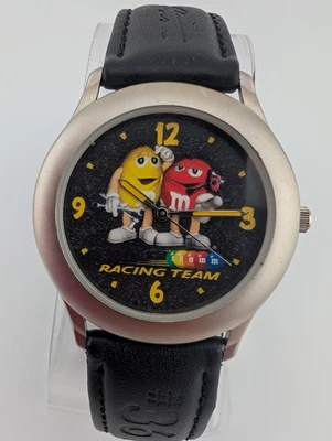 Reloj M&M's Racing Team 1999 edición coleccionista correa de cuero negro - batería nueva Foto 1 de 4