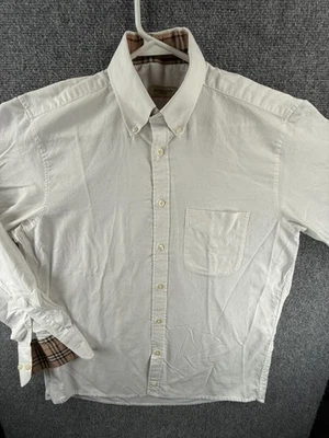 Burberry Nova Algodón Inglaterra Medio Londres Abotonado Blanco Manga Larga Hombre Foto 1 de 4