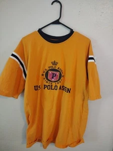 Vintage 90's U.S. Polo Assn. T-shirt Mustard Yellow Men’s 2XL  100% Cotton - Picture 1 of 3