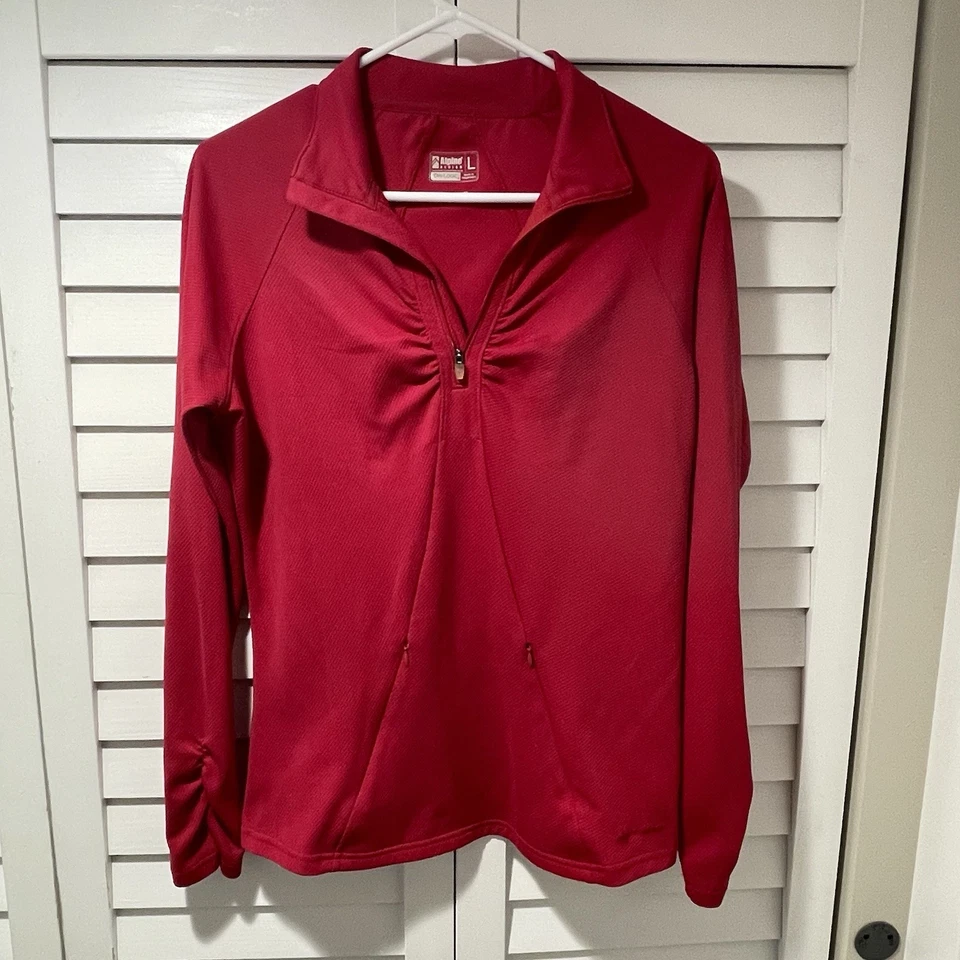 Pullover rojo con cremallera de cuarto Dri-Logic diseño Alpine rojo para mujer grande para exteriores Foto 1 de 4