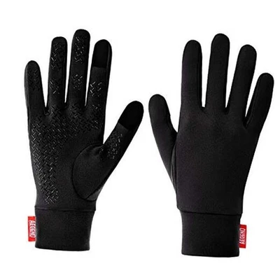  Guantes ligeros para correr guantes cálidos mitones forros mujeres hombres pequeños negros Foto 1 de 4