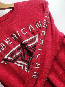 American Fighter Long Sleeve Graphic T-Shirt Boys Youth Large Athletics Red  - Picture 1 of 5