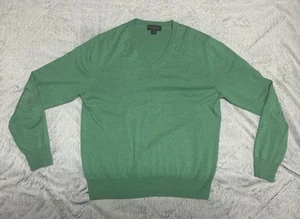Maglione Brooks Brothers Supima cotone verde scollo a V uomo taglia L - Foto 1 di 17