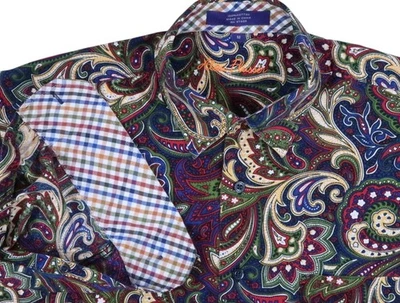 CAMISA ALAN FLUSSER BOTONES PAISLEY mediana corte clásico a cuadros manga larga ls Foto 1 de 4