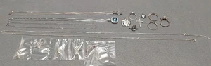 43,8 Gramm 925 Sterling Silber Schrott Konvolut - Ring Set Ohrringe Halskette Anhänger - Bild 1 von 8