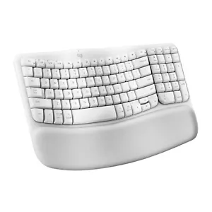 Logitech Wave Keys Wireless Ergonomic Keyboard with Cushioned Palm Rest White - Picture 1 of 3