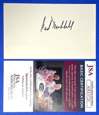 Carl Hubbell Vintage Signed 3x5 Index Card JSA COA AH15721 - Image 1 of 3
