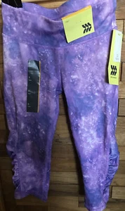 All In Motion Girl’s Size small  Ruched Capri Leggings Purple Print - Picture 1 of 3