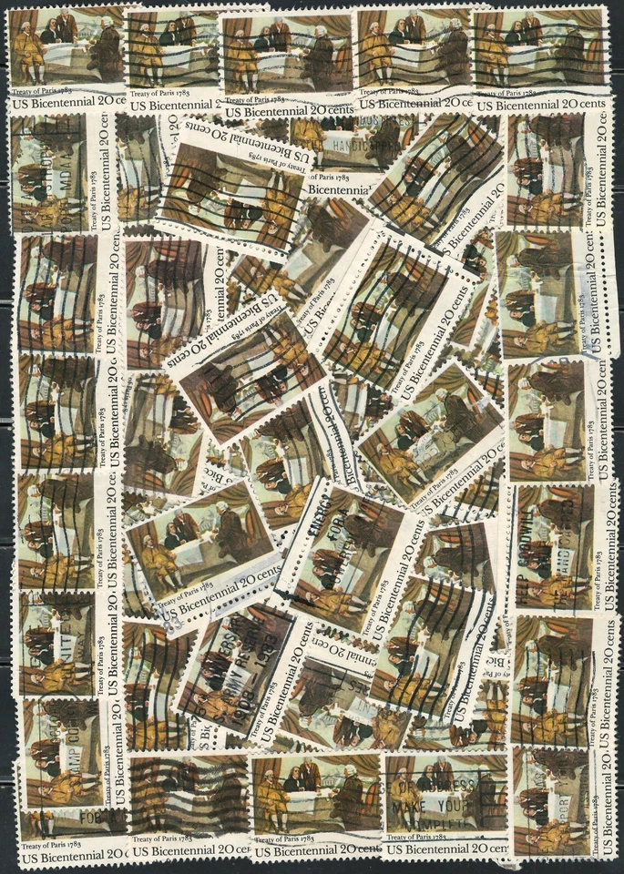 US X 50 Signing of Treaty of Paris Stamps SCOTT# 2052 (used) - Image 1 of 1