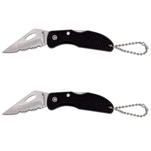 2PC MINI POCKET KNIFE Camp Outdoor Hunting Keychain Folding Survive Knives Ring - Picture 1 of 4