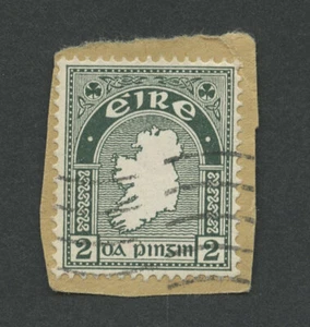 IRELAND EIRE * stamp on envelope part with Cancel * Country Outline Green ink 2d - Picture 1 of 3