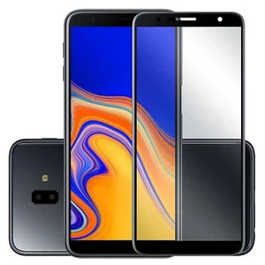 For Samsung Galaxy J4 Plus Black 5D Tempered Glass Screen Protector CaseFriendly - Picture 1 of 6