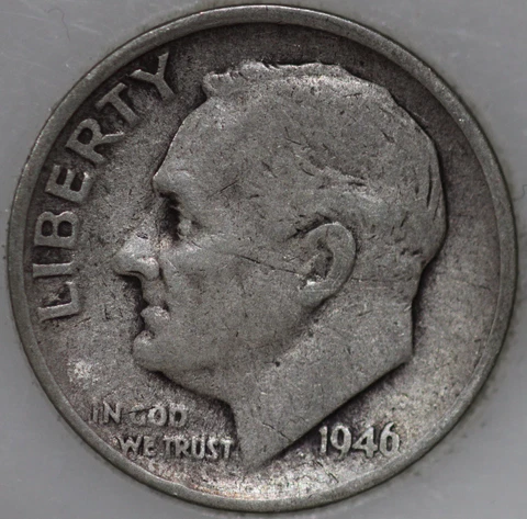 * 1946-S Roosevelt Dime 90% Silver As Shown Cover