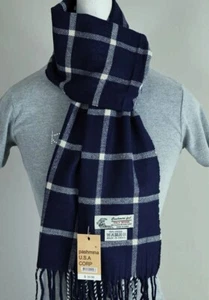 Sciarpa Uomo Invernale,Check-Plaid Blu Bianco Cashmere Feel Caldo Morbido Unisex - Foto 1 di 2