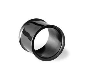 316L Surgical Steel Double Flared Black PVD Coated Tunnel Gauge - Picture 1 of 1