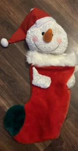 Christmas Stocking Holiday Plush Snowman Vintage Musical READ - Picture 1 of 3