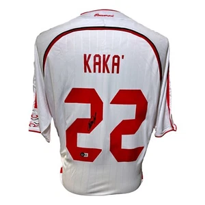 Camiseta de fútbol olímpica autografiada por Kaká de Milán certificado de autenticidad firmado Italia - Imagen 1 de 5