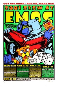 Black Eyed Peas David Byrne SXSW Concert Poster 2001 Austin Jermaine Rogers - Picture 1 of 2