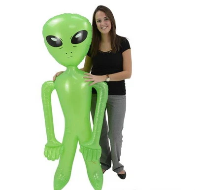 HUGE 72" GREEN ALIEN INFLATE INFLATABLE 6 FEET BLOW UP PROP GAG GIFT FREE SHIP!! - Image 1 of 2