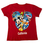Disney Kids Red California T-shirt Size L 10-12 Years Mickey Donald Goofy Pluto