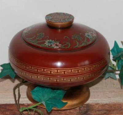 985 China Box Schatulle Schmuckdose Holzdose Asia Holz rot Deckel 1001 Nacht - Bild 1 von 4