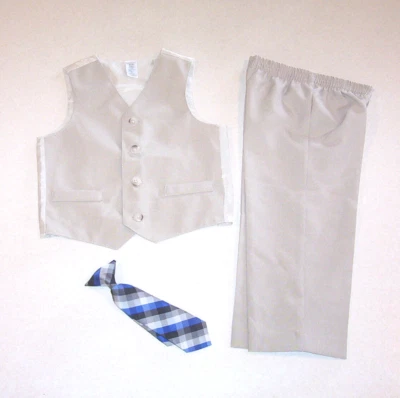 Infant Boy's George Tan Vest Pants & Top Dress Suit Outfit 2T - Image 1 of 2