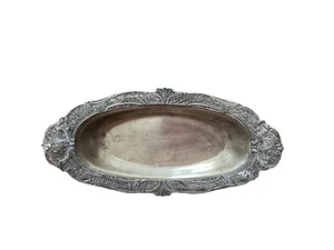 "Bandeja para servir pesada WMF antigua plateada 14x7"" grandes detalles Alemania" - Imagen 1 de 15