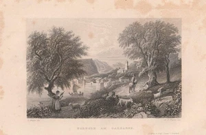 c1850 Torbole Gardasee Lago di Garda Trient Italien Italia Stahlstich-Ansicht - Picture 1 of 1