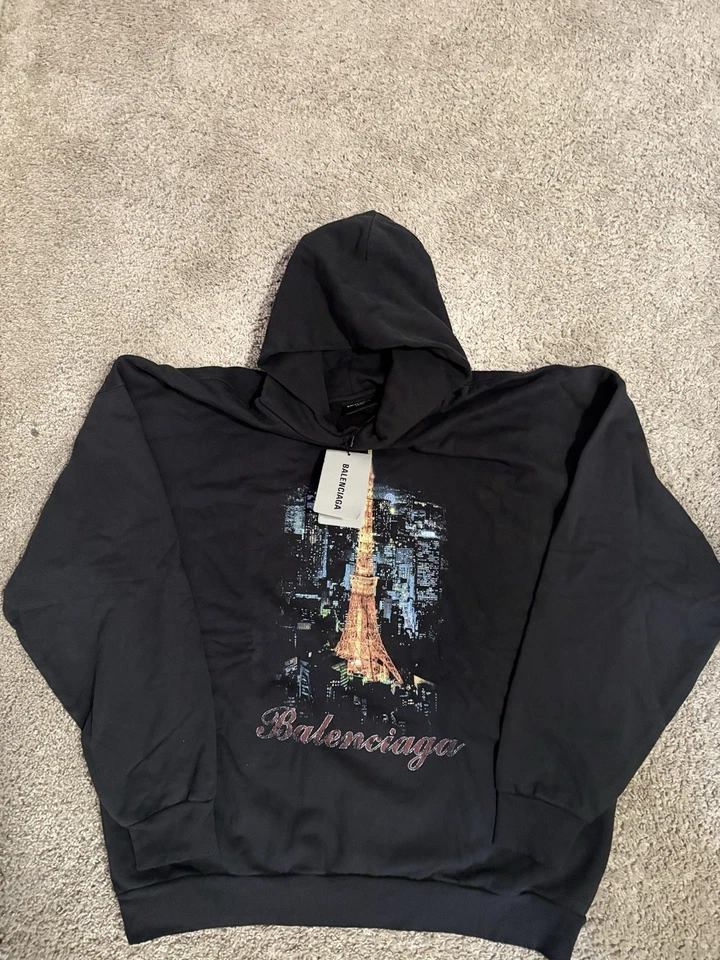 Balenciaga 男式连帽衫大号东京连帽衫黑色日本 L 码限量版 2 — 第 1/4 张图片