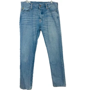 Abercrombie & Fitch Slim Straight Button Fly Jeans Men 34x34 Blue Fade Retro Y2K - Picture 1 of 13