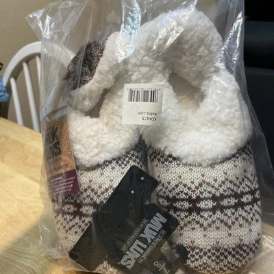 MUK LUKS Botines Zapatillas Mujer Talla Mediana 7/8 Piel Sintética Forradas Marrón Corto ¡NUEVO CON ETIQUETAS! Foto 1 de 4