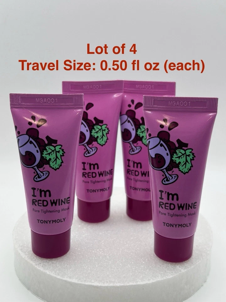 4X TONYMOLY ~ Soy vino tinto ~ Máscara para estirar los poros ~ 15 ml / 0,50 fl oz cada uno ~ Nuevo sellado Foto 1 de 1
