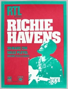 RICHIE HAVENS – rare vintage original Salle Pleyel, Paris 1978 concert handbill - Picture 1 of 2