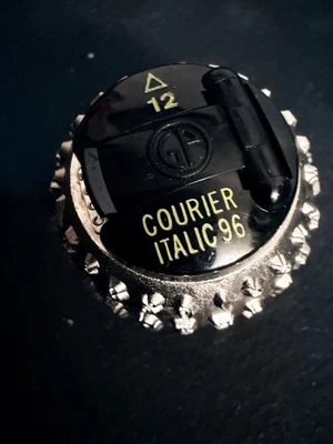 IBM Selectric Typewriter Golfball Element Courier Italic 96 Δ12 – Vintage USA - Image 1 of 3