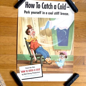 Vintage 1951 Disney Poster - "How To Catch A Cold" - Park yourself in a cool sti - Bild 1 von 5