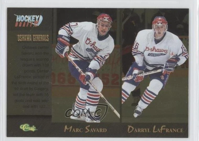 1995 Classic Draft Gold Marc Savard Darryl LaFrance John Tripp Jeff Ware #91 - Image 1 of 2