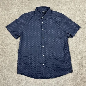 Faherty Reserve Shirt Mens XL Navy The Movement Supima Short Sleeve Button Up - Picture 1 of 9