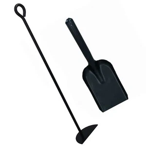 D Ash Rake Scraper & Shovel For Flues Wood Burner Fire Coal Steel Metal Black - Picture 1 of 6