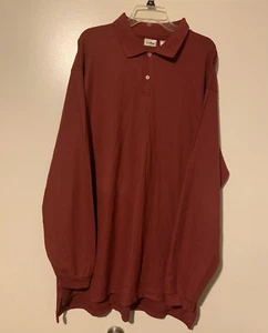 Vtg L.L. Bean freeport Maine XL Tall Mens Shirt 1/4 Button Long Sleeve Burgundy - Picture 1 of 4
