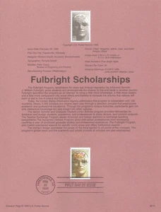 #9610 32cFulbright Scholarships Stamp #3065 USPS página de recuerdo - Imagen 1 de 1